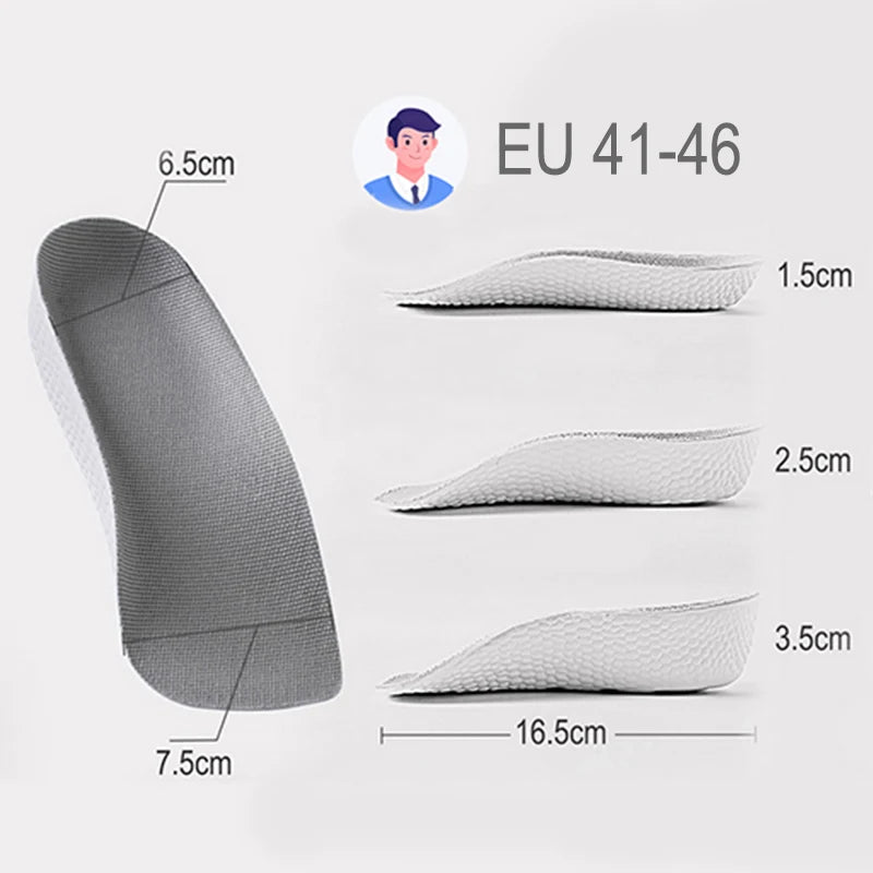 Plantillas ortopédicas para aumento de altura, almohadillas para aumento de altura, espuma viscoelástica transpirable, 7 puntos