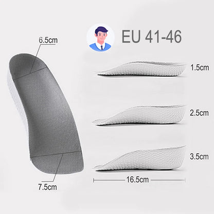 Plantillas ortopédicas para aumento de altura, almohadillas para aumento de altura, espuma viscoelástica transpirable, 7 puntos