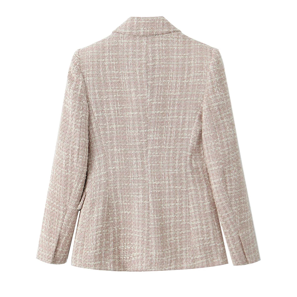 PB&ZA women's clothing 2024 autumn and winter new style Chanel style pattern long-sleeved lapel short casual jacket