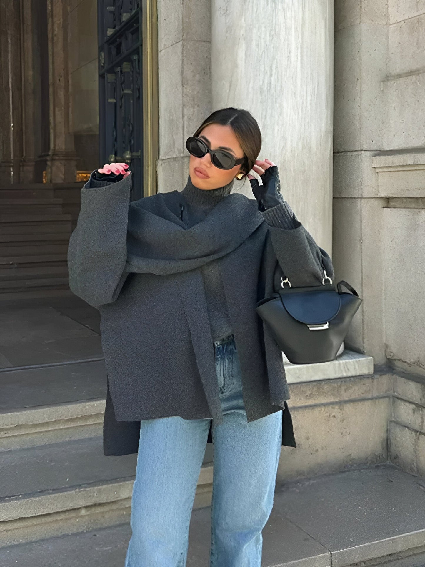ATHENA | MANTEAU À COL EN ÉCHARPE