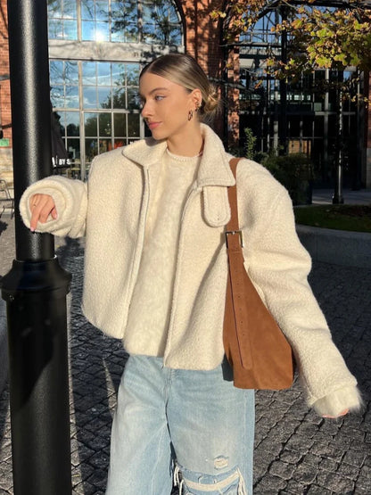 Lamb Wool Zipper Jacket