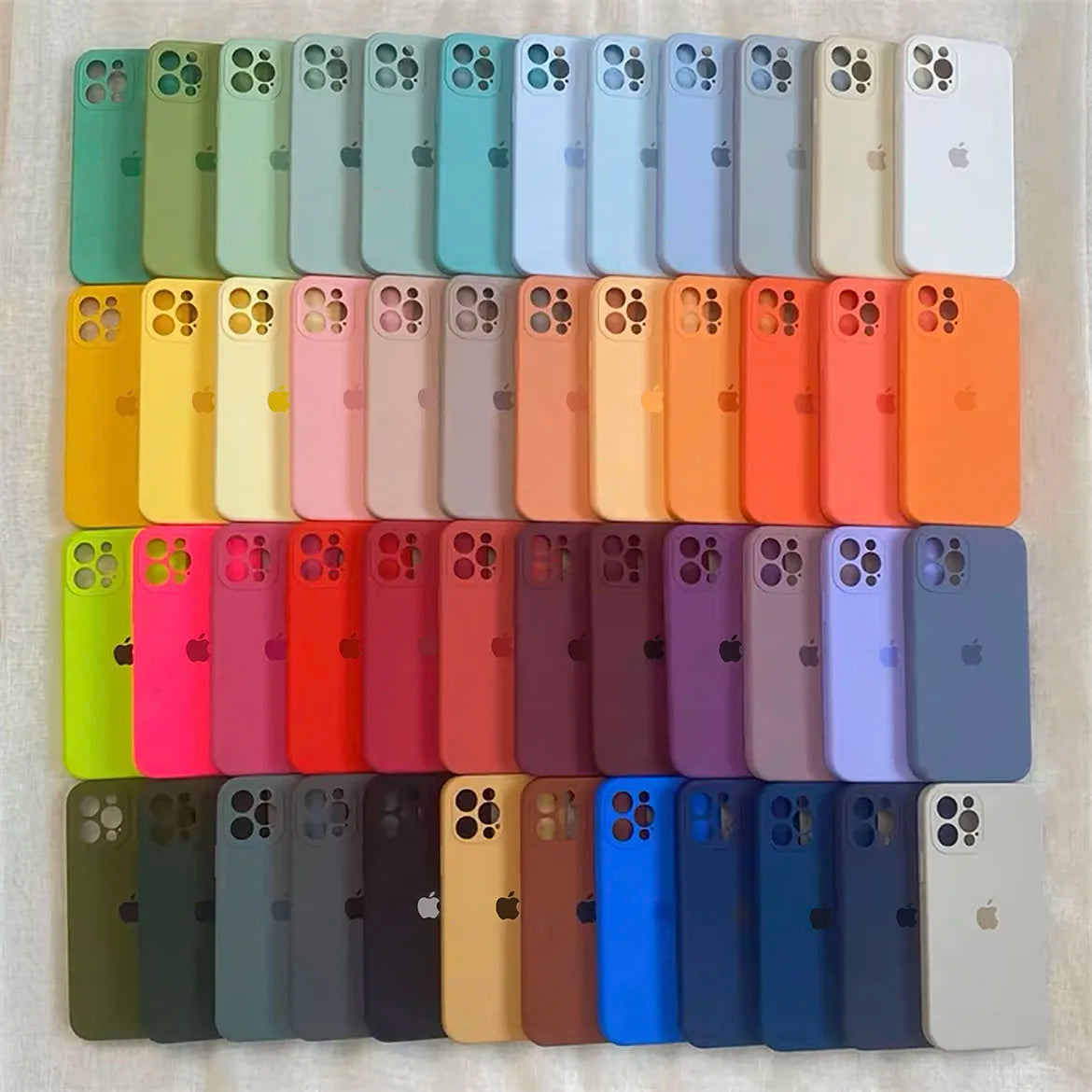 Original Liquid Silicone Phone Case for iPhone 16 15 14 13 12 Pro Max Apple Logo Cases for iPhone 14 13 15 16 Pro Full box Cover