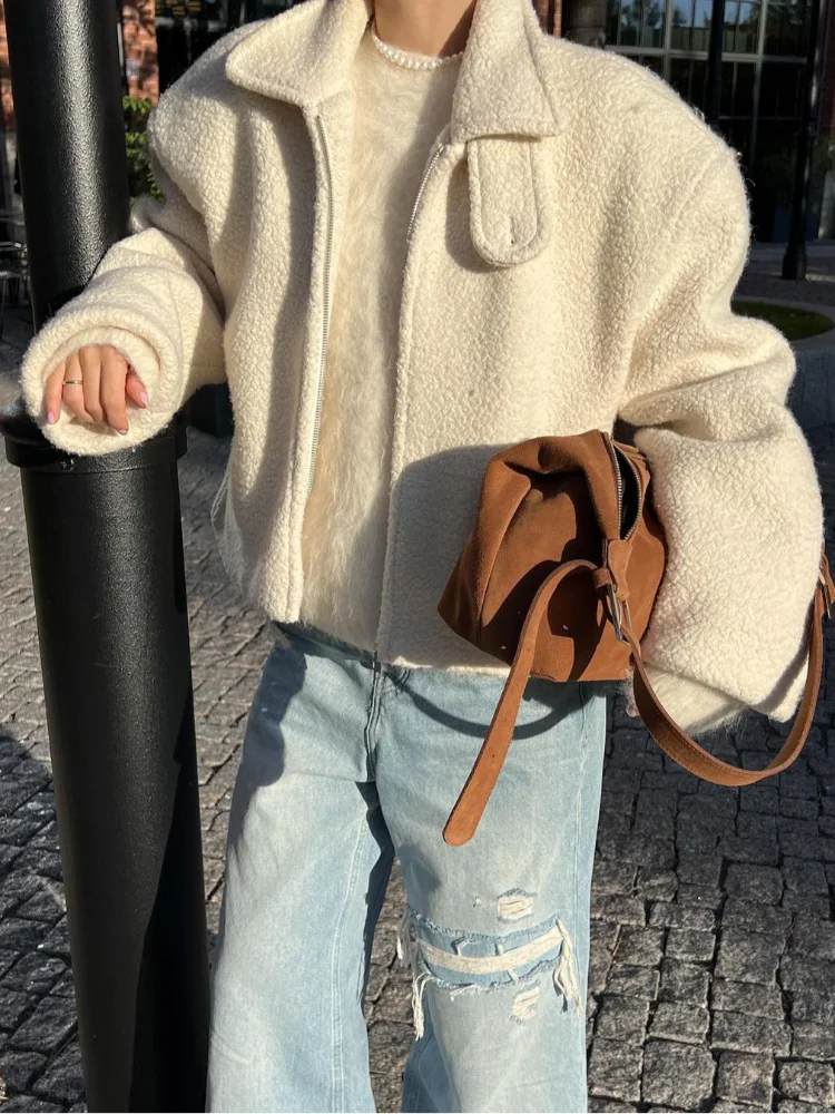 Lamb Wool Zipper Jacket