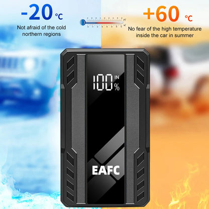 EAFC-arrancador de batería para coche, cargador de batería de 1000A, refuerzo de banco de energía de emergencia con dispositivo de arranque de iluminación LED para coches de 12V