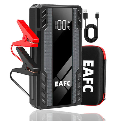 EAFC-arrancador de batería para coche, cargador de batería de 1000A, refuerzo de banco de energía de emergencia con dispositivo de arranque de iluminación LED para coches de 12V