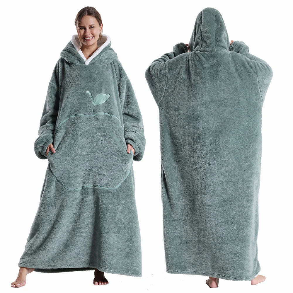 Cozy Hooded Blanket Robe
