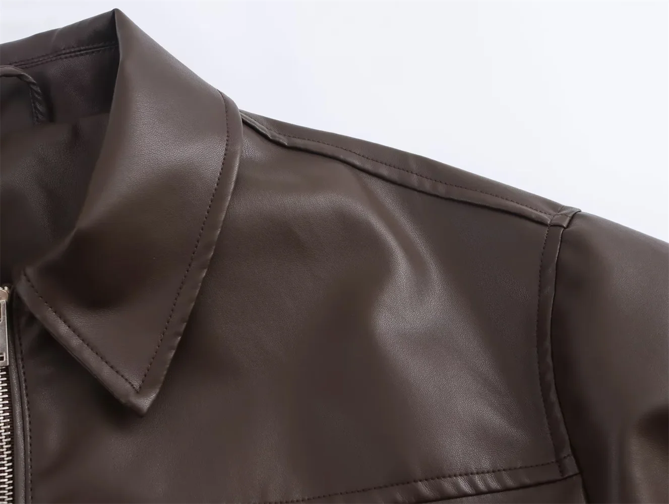 Abrigo largo de cuero sintético para mujer para otoño invierno 2024: chaqueta hipoalergénica de tendencia