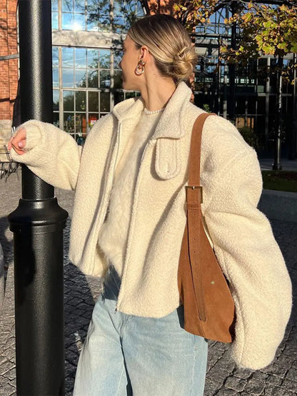 Lamb Wool Zipper Jacket