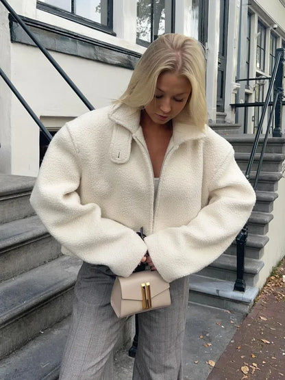 Lamb Wool Zipper Jacket
