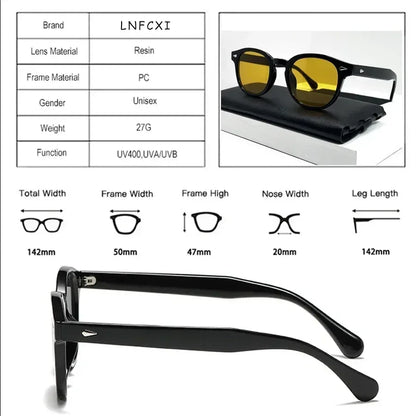 Retro Rivet Round Sunglasses