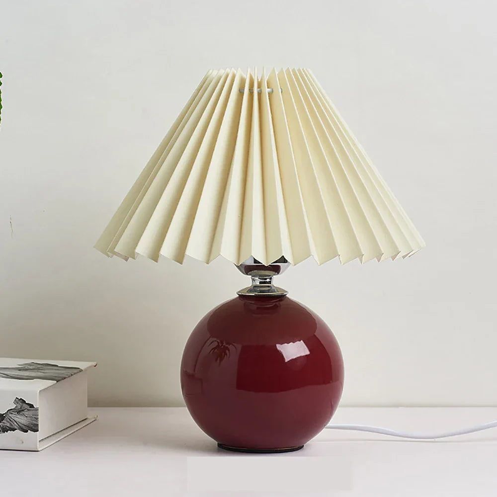 Modern Blue Vintage Pleated Table Lamp