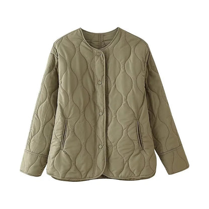 MUJER Black Quilted Jacket Women Padded Demi-season Jackets for Women Long Sleeve Winter Coat Female Outerwears Women's Jacket
