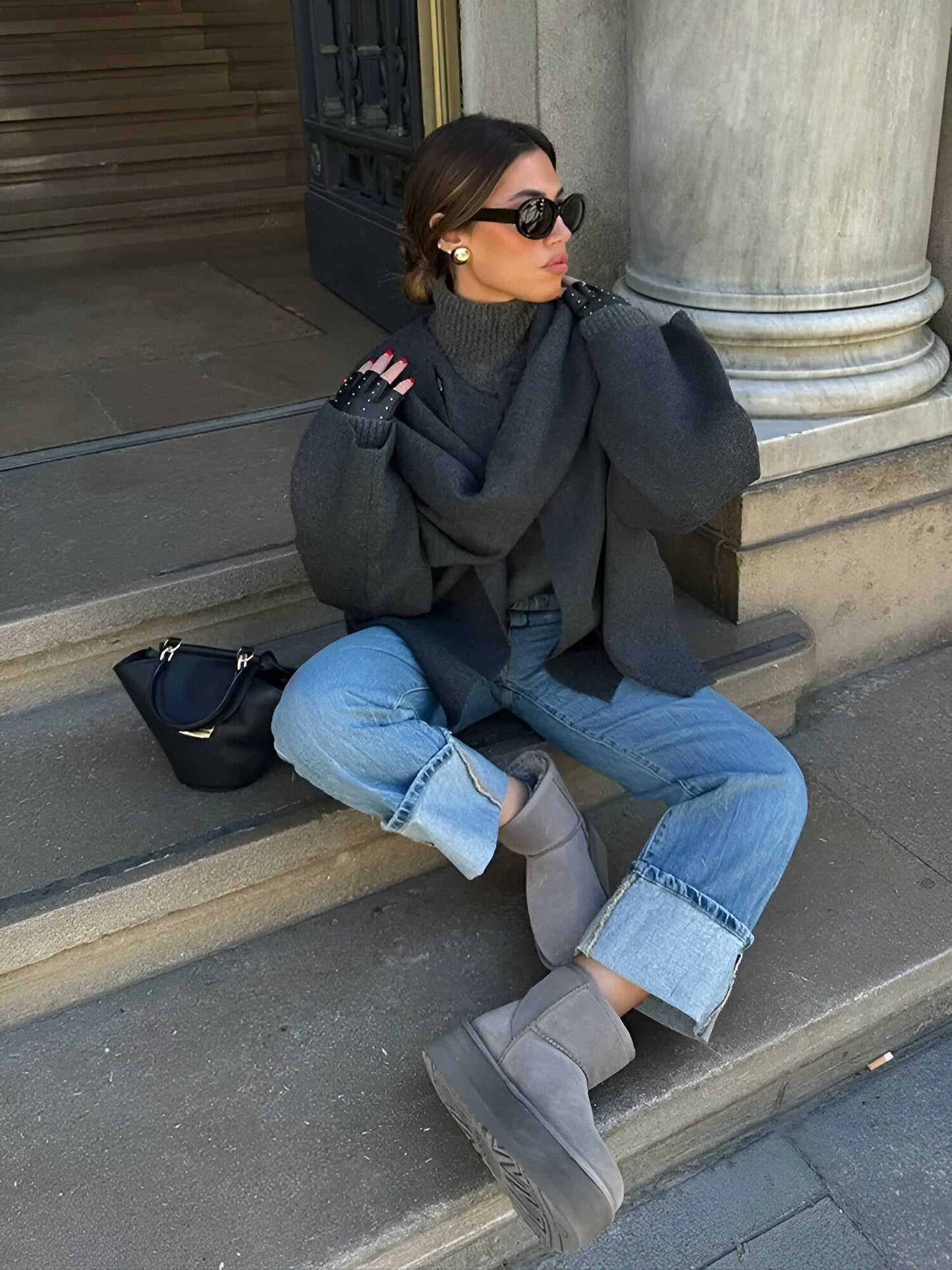 ATHENA | MANTEAU À COL EN ÉCHARPE