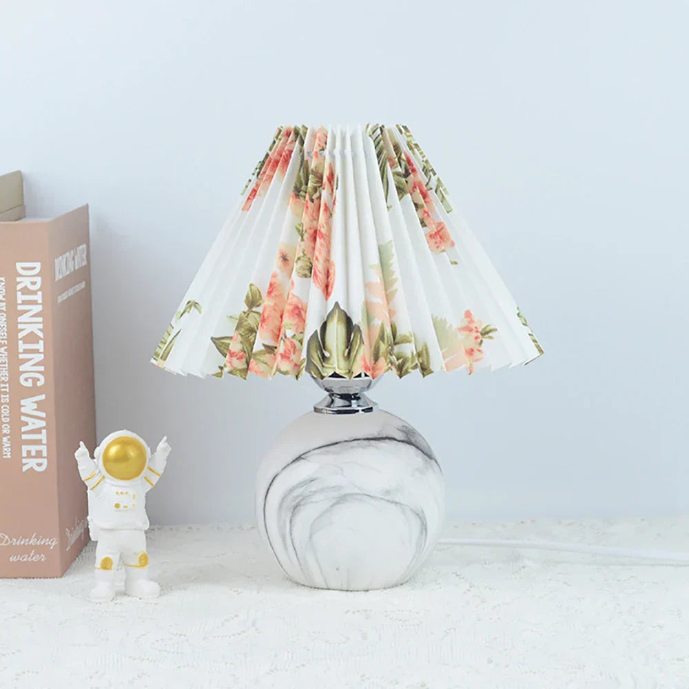 Modern Blue Vintage Pleated Table Lamp