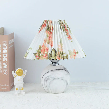Modern Blue Vintage Pleated Table Lamp
