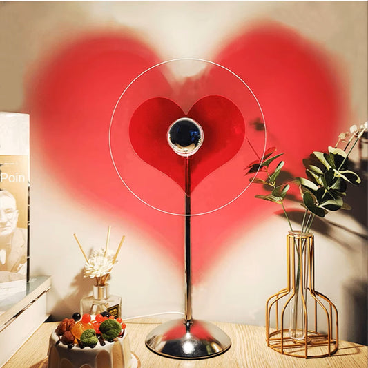 Heart Shaped Table Lamp LED Projection 360 Degree Rotatable