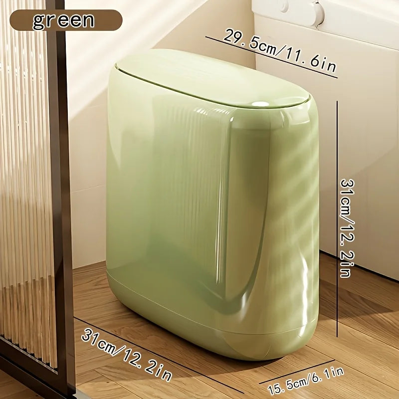 Slim Covered Trash Can