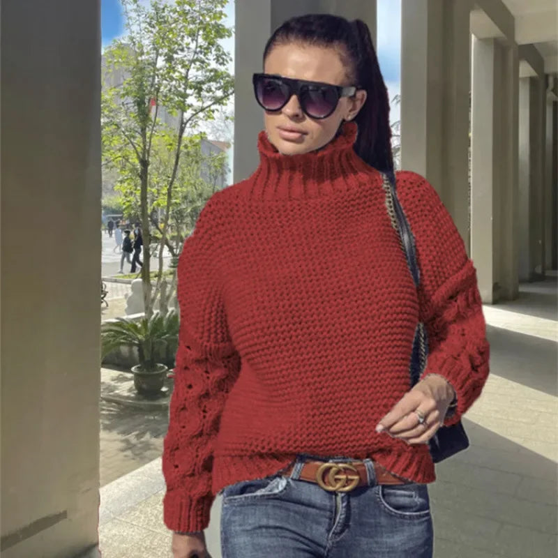 Cable Knit Turtleneck Sweater