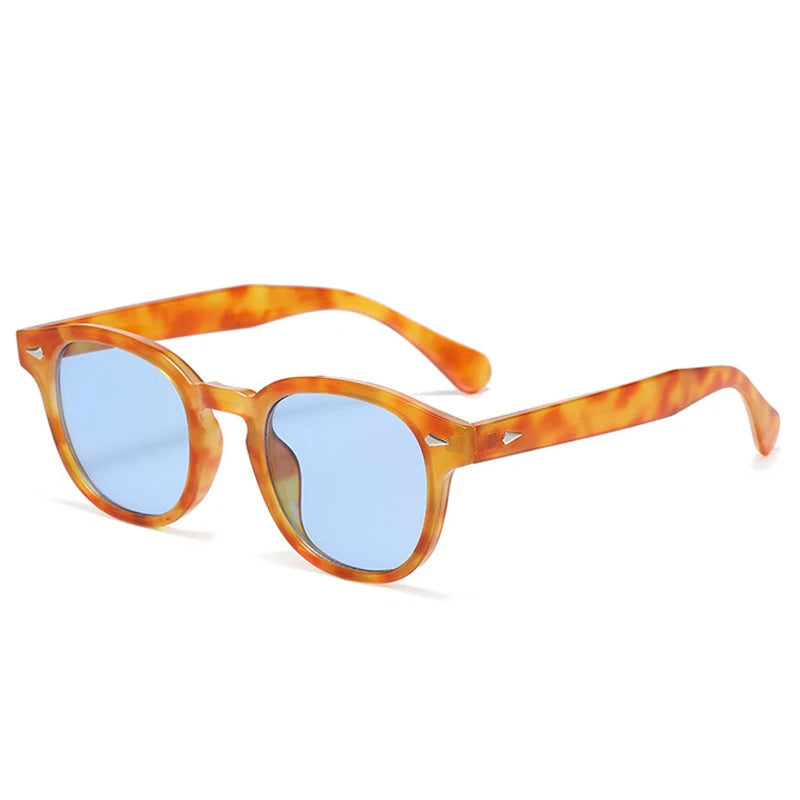 Retro Rivet Round Sunglasses