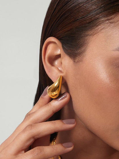 Elowen - 14k Gouden Geplooide Oorbellen