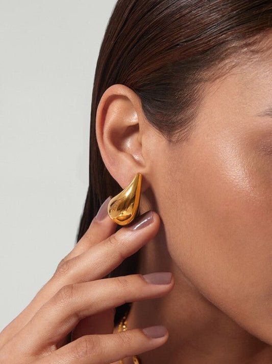 Elowen - 14k Gouden Geplooide Oorbellen