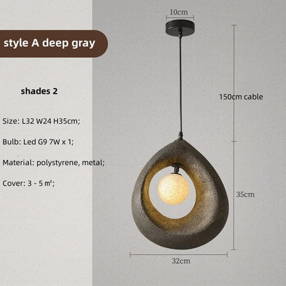Circular Wabi-Sabi Pendant Light
