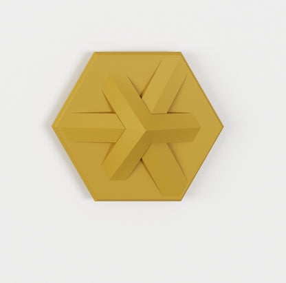 Stunning Asterisk Hexagon 3D Leather Wall Art Panel
