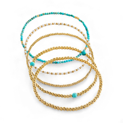 Turquoise Beaded Bracelet Stacking Set