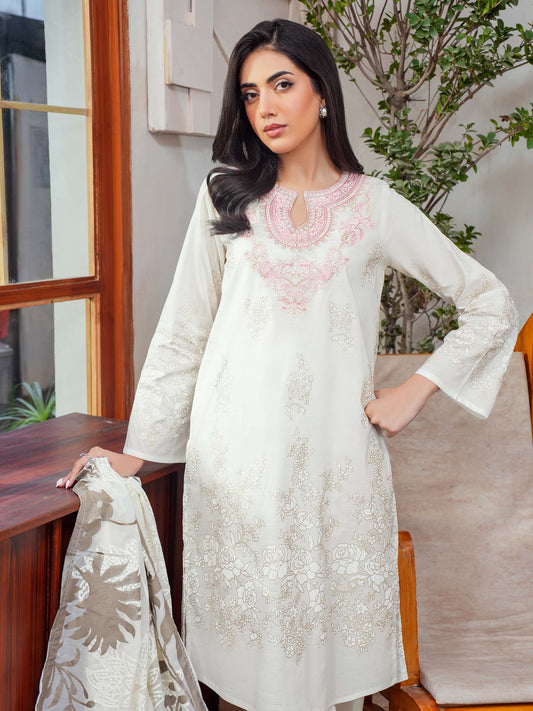 3 Piece Lawn Suit Embroidered (Unstitched)