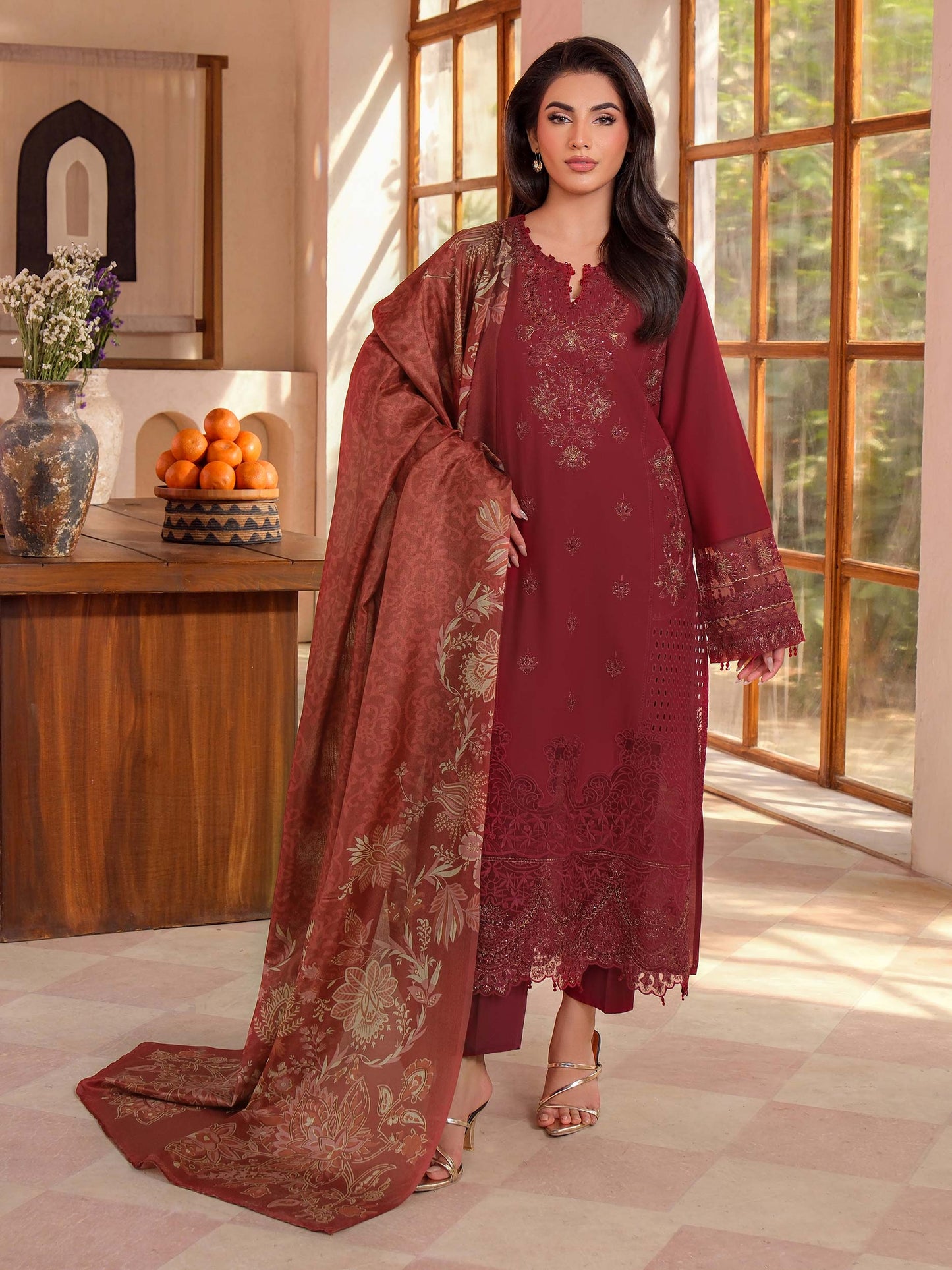 3 Piece Lawn Suit-Embroidered (Unstitched)