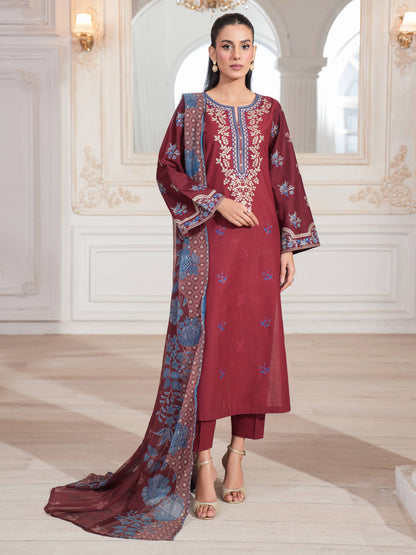 3 Piece Lawn Suit-Embroidered (Unstitched)