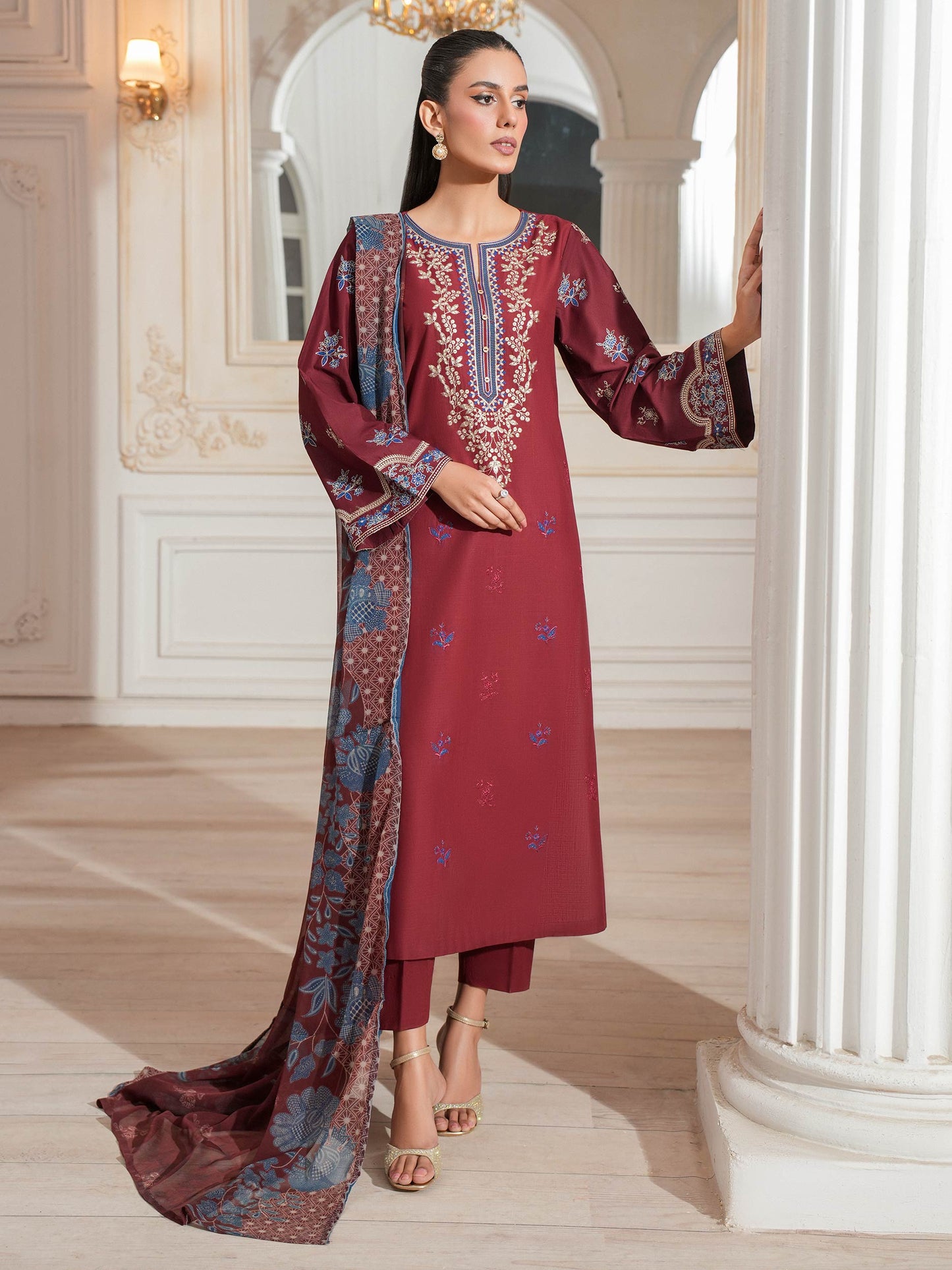 3 Piece Lawn Suit-Embroidered (Unstitched)
