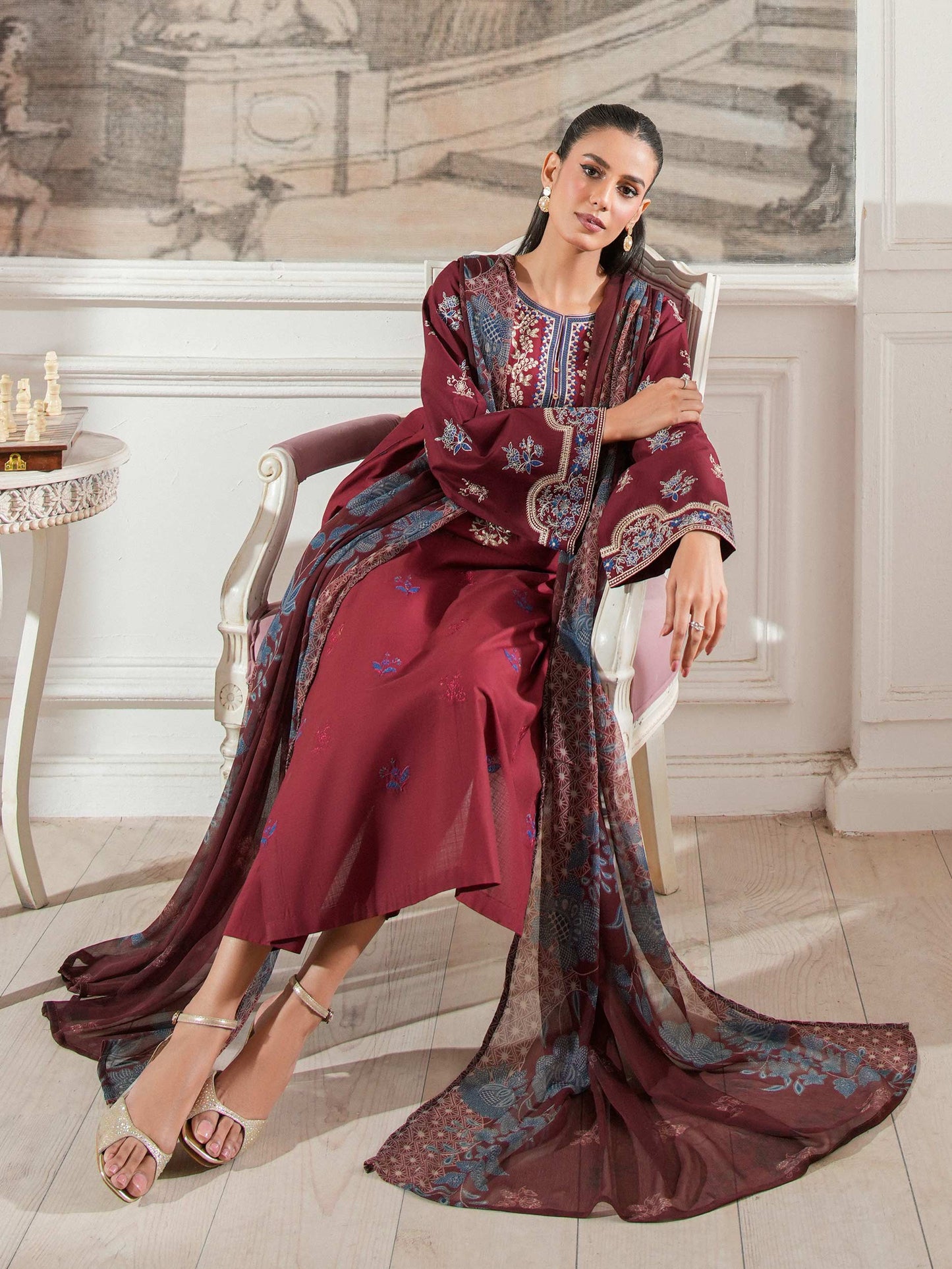 3 Piece Lawn Suit-Embroidered (Unstitched)