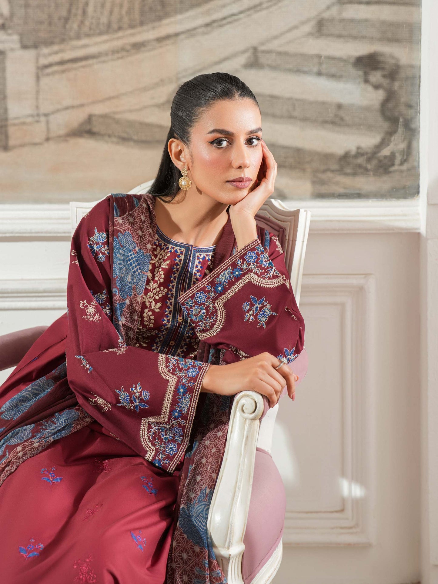 3 Piece Lawn Suit-Embroidered (Unstitched)