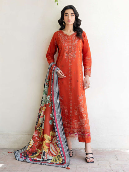 3 Piece Lawn Suit-Embroidered (Unstitched)