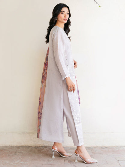 3 Piece Jacquard Suit-Embroidered (Unstitched)