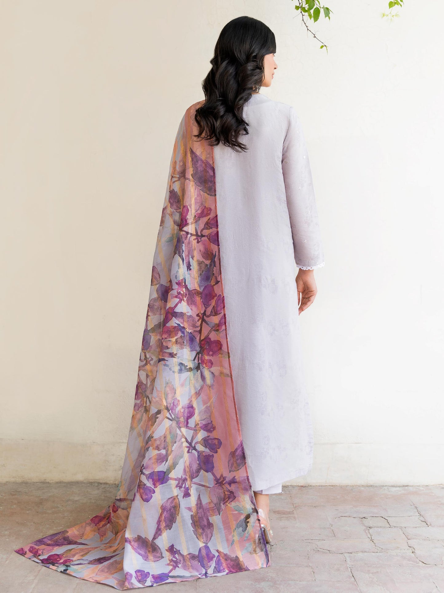 3 Piece Jacquard Suit-Embroidered (Unstitched)