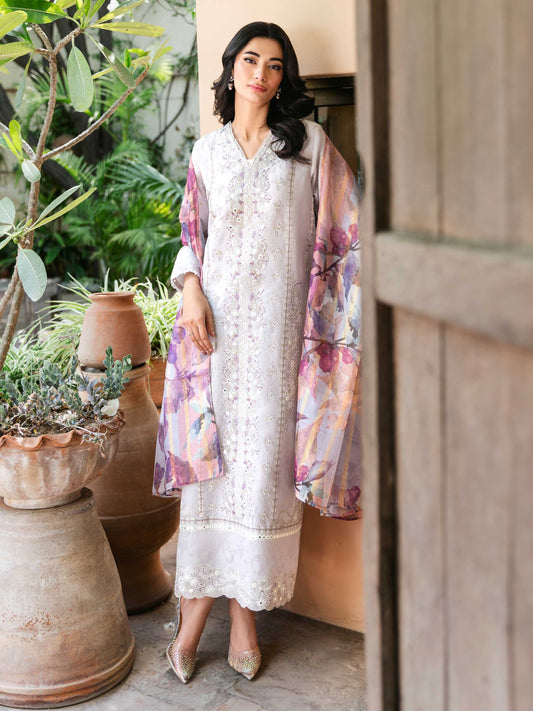 3 Piece Jacquard Suit-Embroidered (Unstitched)