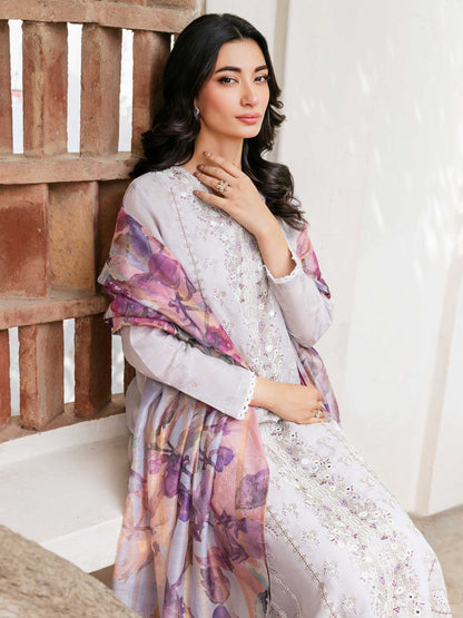 3 Piece Jacquard Suit-Embroidered (Unstitched)