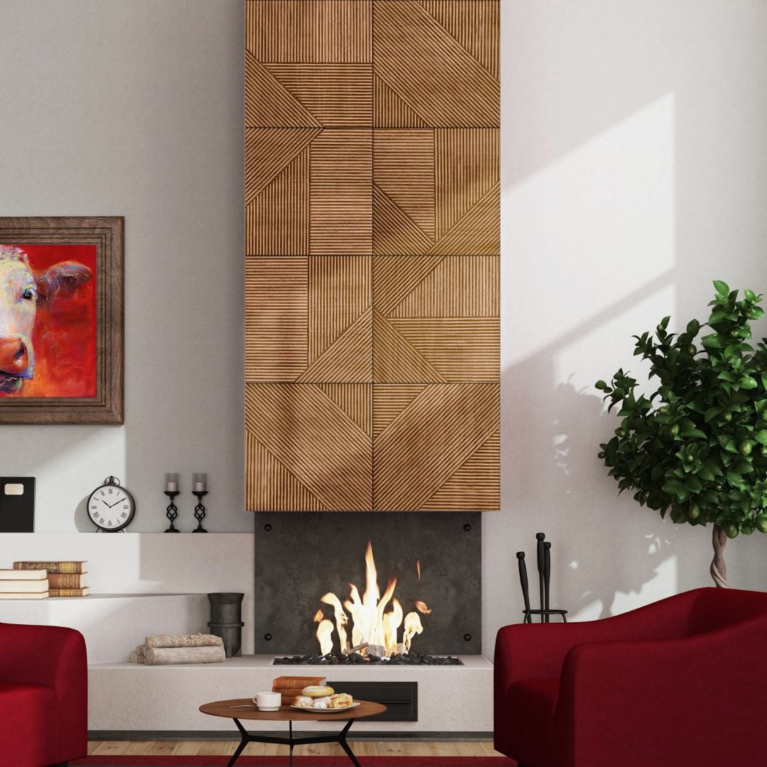 Euclid Wooden Wall Panel — Modern Geometric Accent for Your Walls
