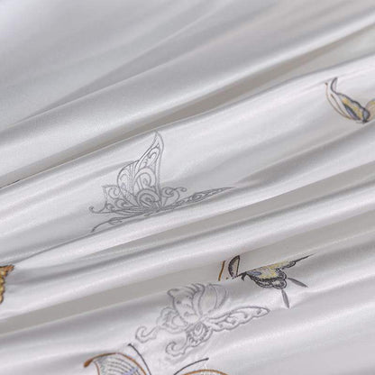 Platinum Falls Off White Duvet Cover Set (Long-staple Sateen Cotton)