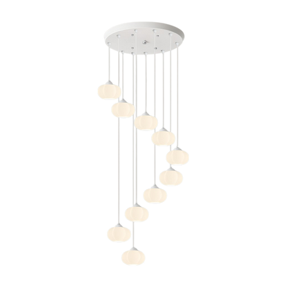 Cream Art Deco Staircase Chandelier – Elegant Hallway Lighting Fixture