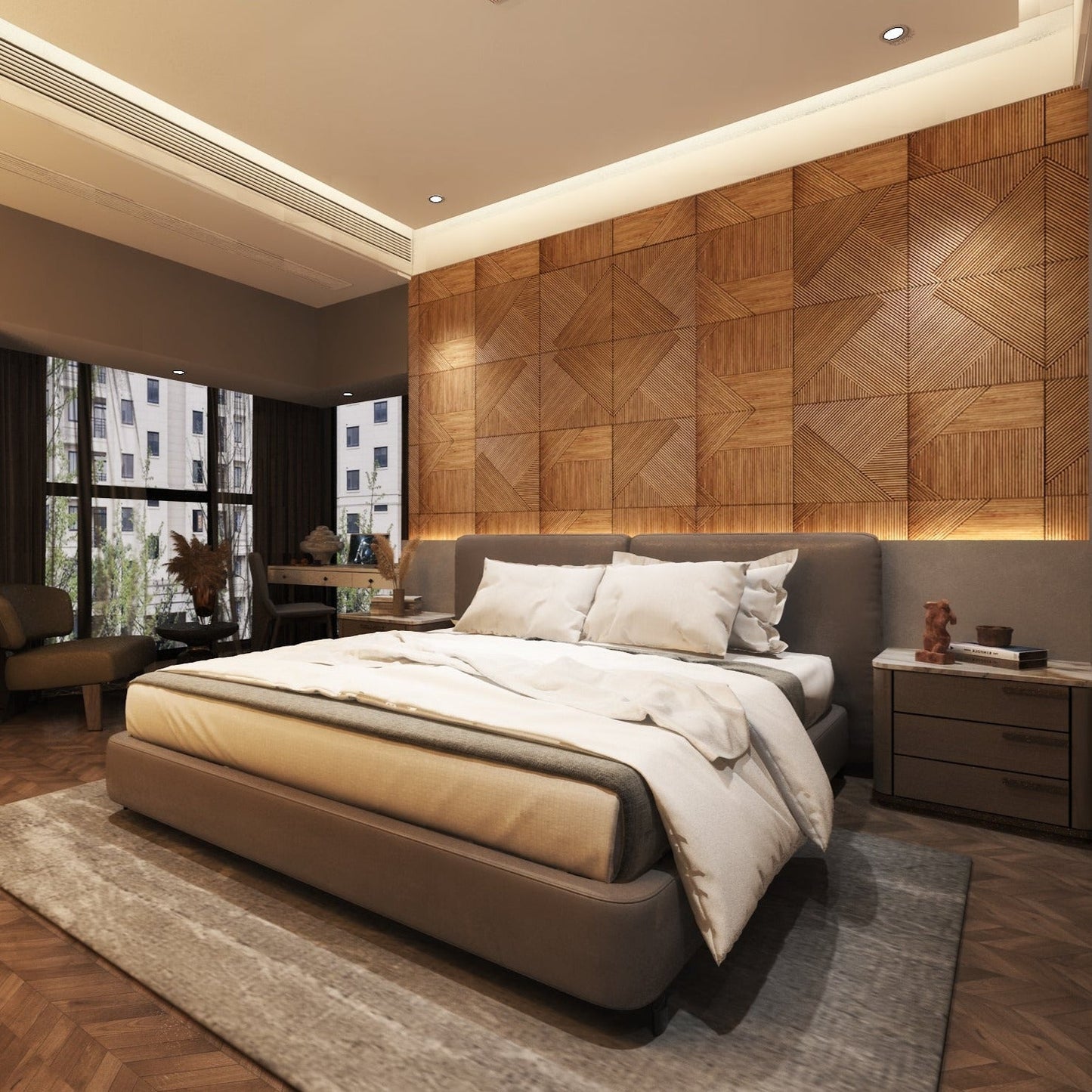 Euclid Wooden Wall Panel — Modern Geometric Accent for Your Walls