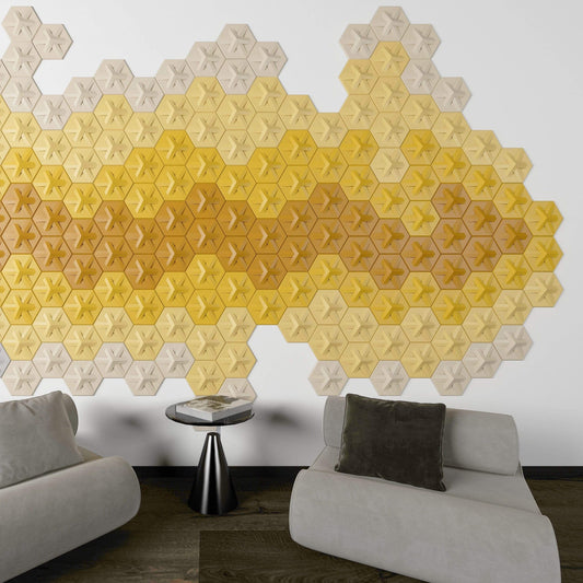 Stunning Asterisk Hexagon 3D Leather Wall Art Panel