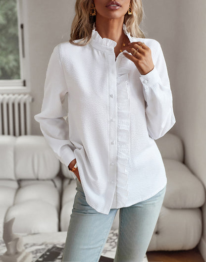Elegant Ruffle Sleeve Blouse