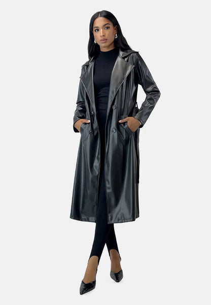 Faux Leather Trenchcoat
