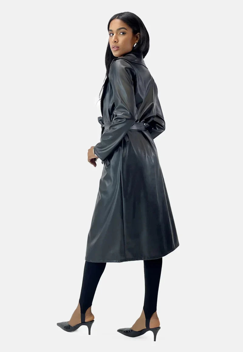Faux Leather Trenchcoat
