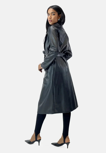 Faux Leather Trenchcoat