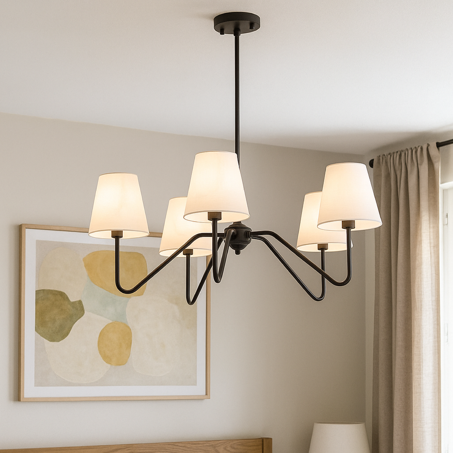 Lustre en Soie Élégant pour Chambre à Coucher