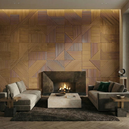 Euclid Wooden Wall Panel — Modern Geometric Accent for Your Walls